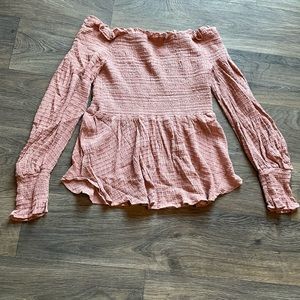 Pink Lily- Pink Off the Shoulder Top- Size Medium